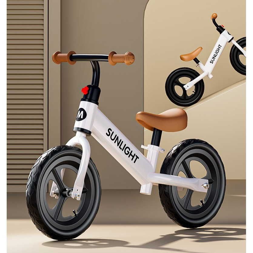 Bicicleta Fără Pedale pentru Copii, Două Roți, Albă, Rezistentă [7]