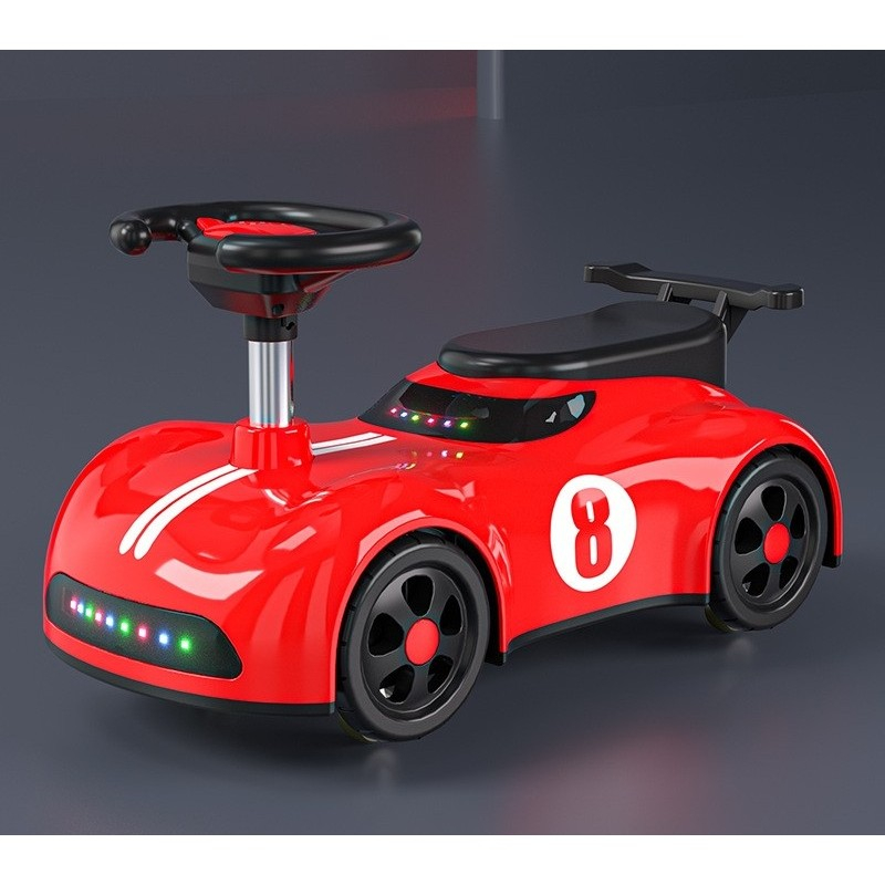 Mașină pentru Copii 1-3 Ani, Împingere, Bluetooth, Muzică, 4 Roți, ABS, Roșu [3]