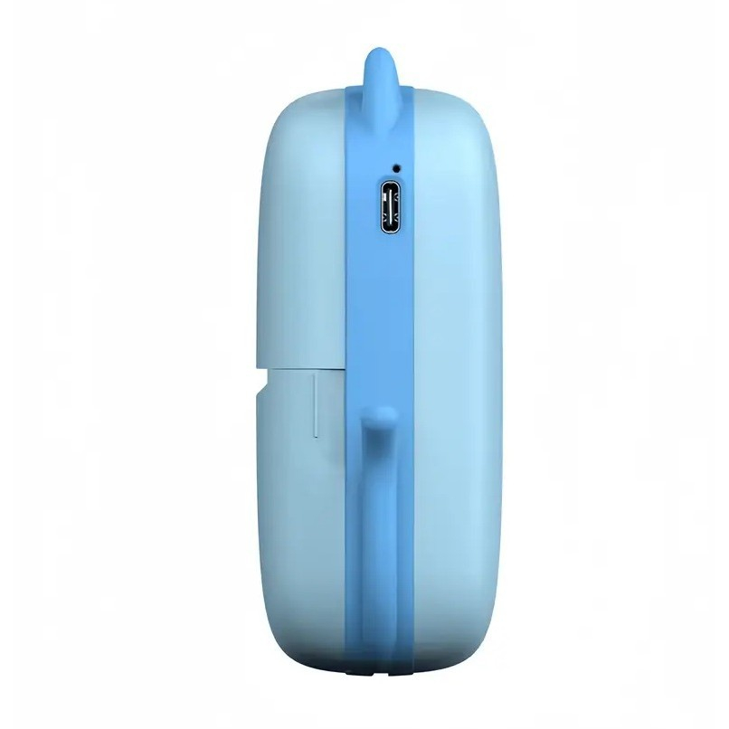Mini Imprimanta Foto Portabila, Incarcare USB, Bluetooth, Model Pisicuta, Print Alb-Negru, Albastru [2]