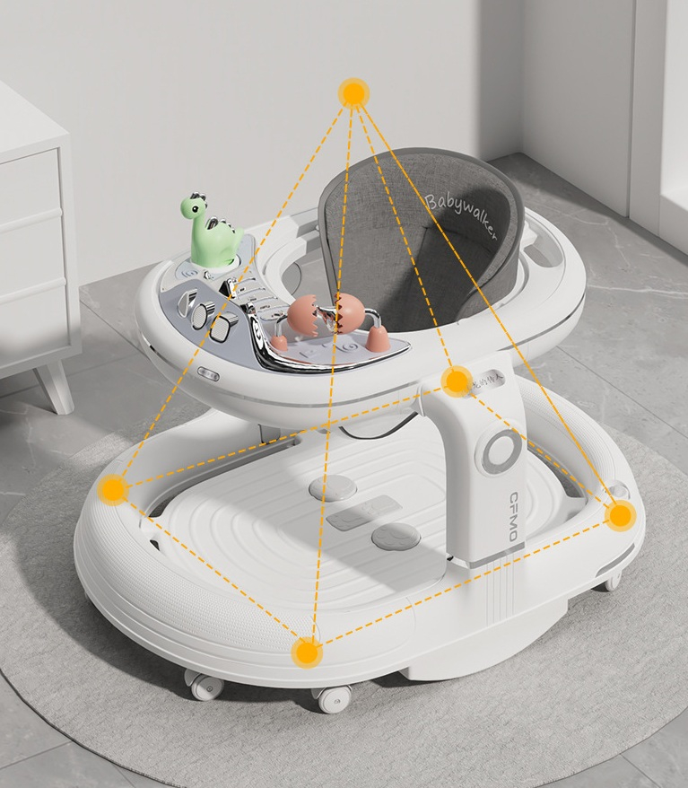 Premergător 5în1 Multifuncțional, Antemergător, Balansoar, Scaun de Masă, Muzical, Roz [5]
