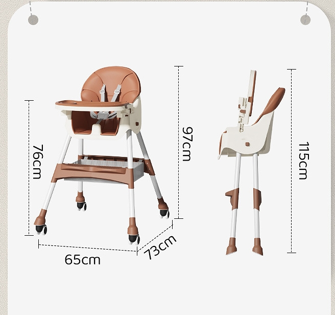 Scaun de Masă pentru Bebeluși și Copii, Telescopic, Pliabil, Masă Reglabilă, Roz [4]