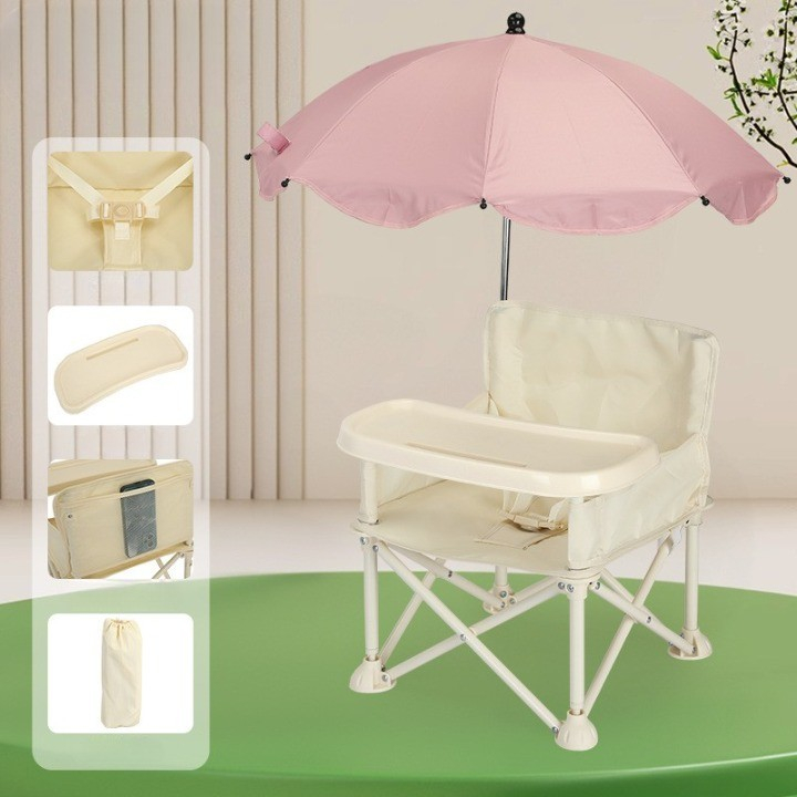 scaun-masa-bebelusi-multifunctional-bej-umbrela-roz [1]