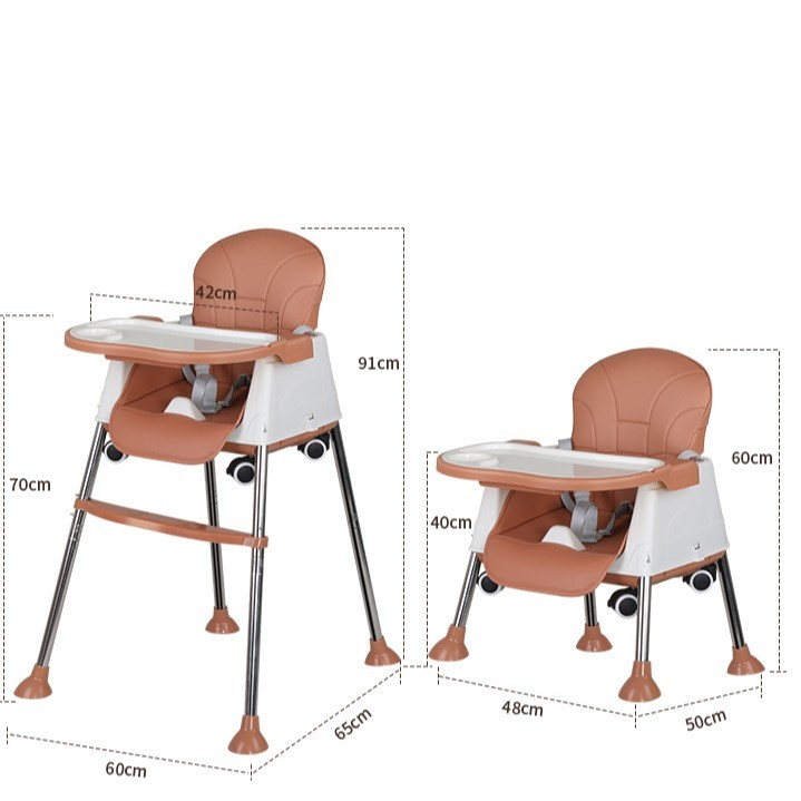 scaun-de-masa-pliabil-3in1-reglabil-multifunctional-masuta-detasabila-centura-siguranta-maro [6]