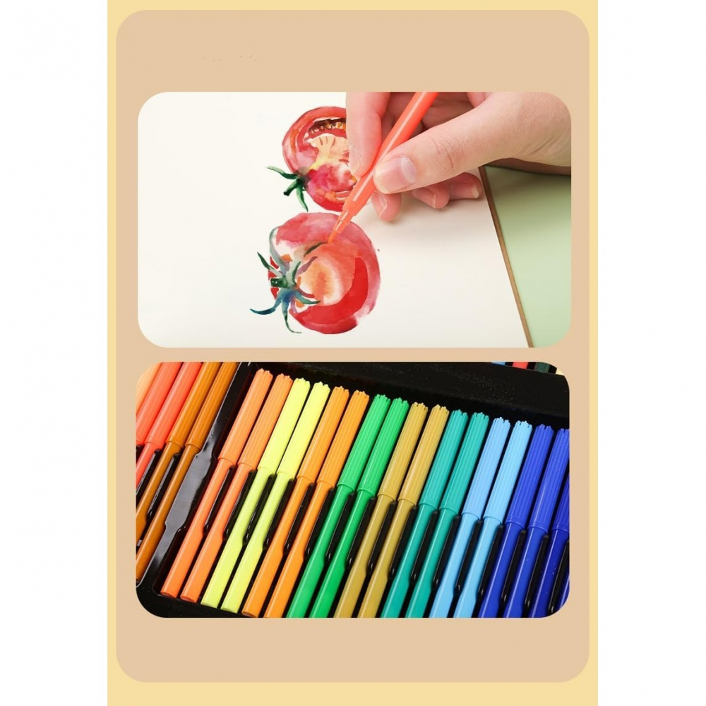 Set 180 Piese pentru Desen și Pictură, Servietă din Lemn, Multicolor [5]