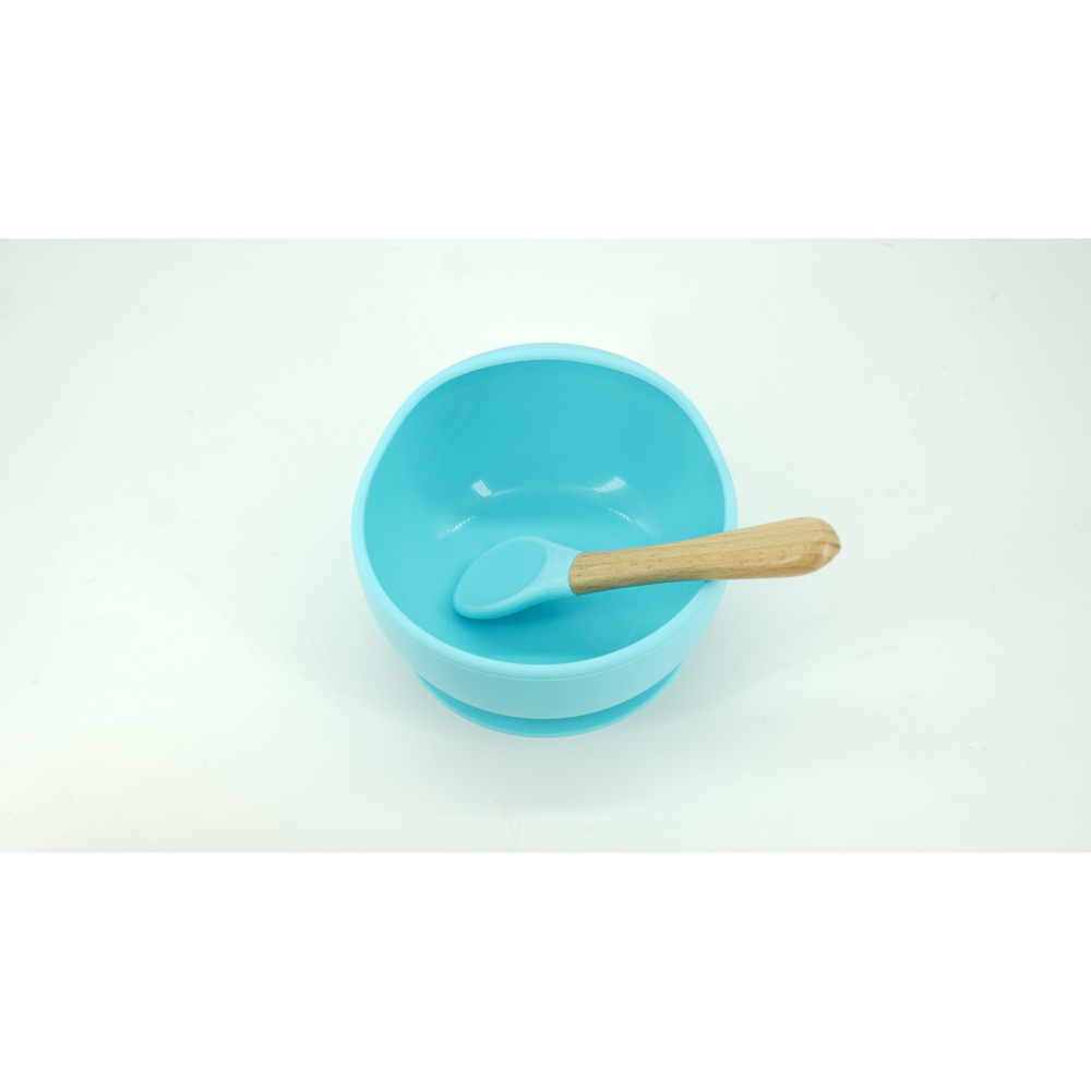 Set 8 Piese Diversificare Bebeluși și Copii din Silicon, Albastru, Farfurie, Bol, Tacamuri și Cana [2]