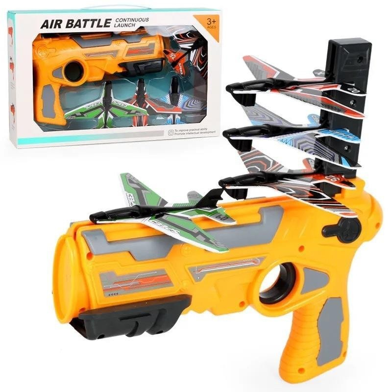 set-arma-jucarie-lansator-avioane-air-battle-portocaliu [4]
