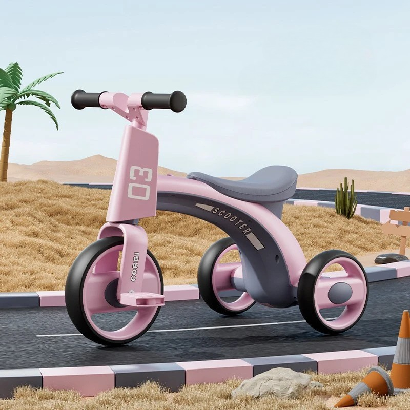 tricicleta-copii-pedale-lumini-roz [2]