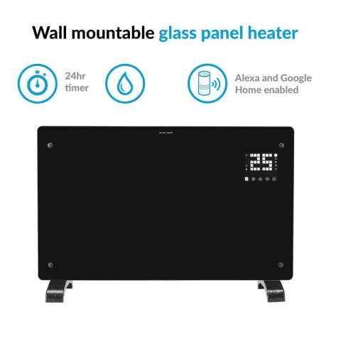 Convector Electric 2000W Wi-Fi cu Termostat și Afisaj LED, Control Touch Screen, Negru [1]