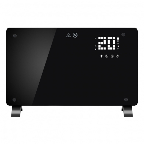 Aeroterme portabile - Convector Electric 2000W Wi-Fi cu Termostat și Afisaj LED, Control Touch Screen, Negru