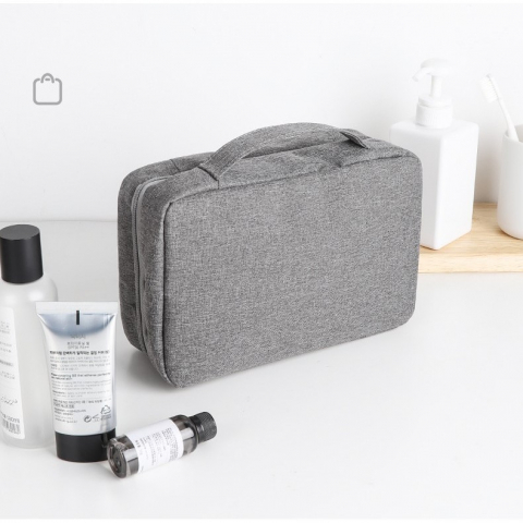 Geantă Cosmetice Voiaj, Impermeabilă, Compartimentată, Gri, 12.5 x 9 x 22 cm [5]