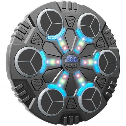 Jucarii interactive - jucarie-boxat-copii-bluetooth-6-tinte-muzica-lumini-ventuze-negru