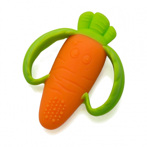 Articole hranire copii - Jucărie Dentiție Bebeluși – Morcov din Silicon, Non-Toxic, Fără BPA
