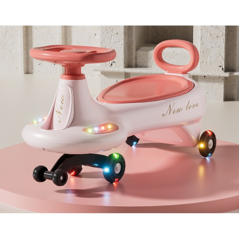 Masinuta, 1-8 Ani, Rotire 360 Grade, Anti-rasturnare, Roti Silentioase, Impingere, 66 x 32 x 37 cm, Roz [2]
