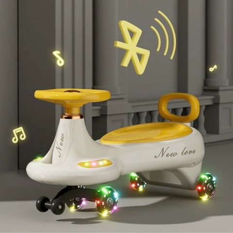 Masinute & Masinute Electrice - masinuta-copii-galben-rotire-360-bluetooth-anti-rasturnare