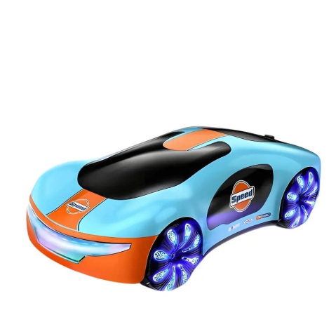 Masinuta Smart, cu Telecomanda si Controller prin Gesturi/Wireless, Lumini/Sunet/Abur, Reincarcabila, 24x12,4x7,1 cm, Statie de Incarcare EV, Albastru/Portocaliu [1]