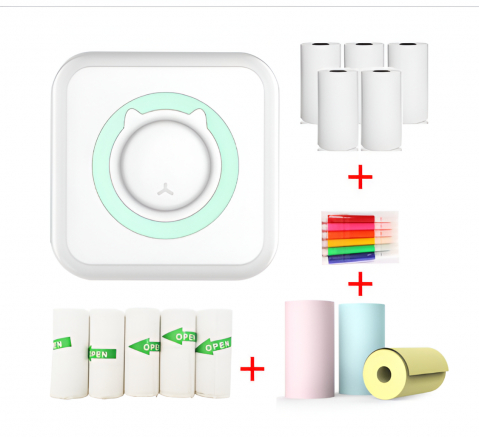 mini-imprimanta-portabila-pisica-alb-turcoaz-set-13-role [3]