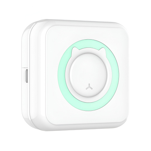 Smartwatch & Foto Print Kids - mini-imprimanta-portabila-pisica-alb-turcoaz-set-13-role