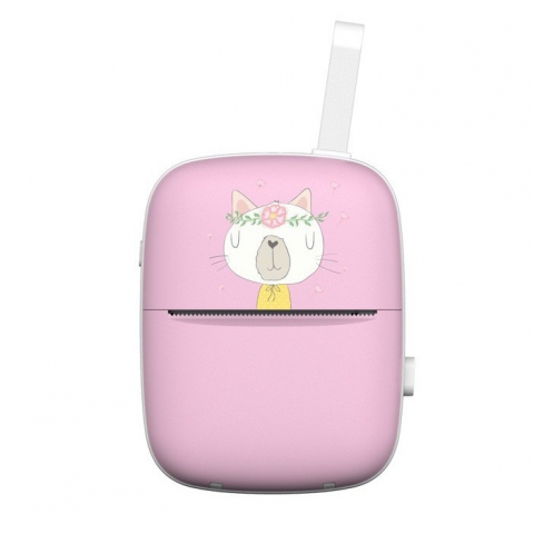 Smartwatch & Foto Print Kids - mini-imprimanta-portabila-pisica-roz-bluetooth-usb