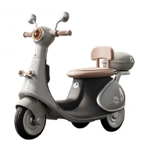 Motociclete Electrice Copii - motocicleta-electrica-3-roti-gri-copii