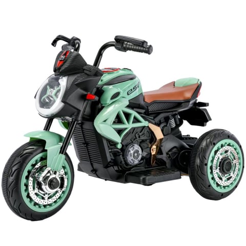 Motociclete Electrice Copii - motocicleta-electrica-copii-2-motoare-bluetooth-telecomanda-negru-verde