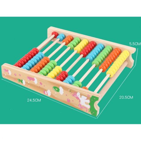 Numărătoare din Lemn – Jucărie Educativă cu Mărgele Colorate, 4-6 Ani [2]