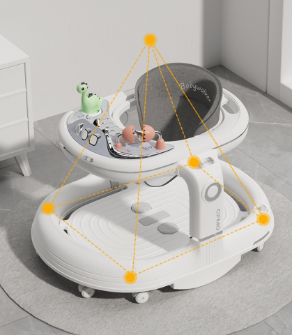 Premergător 5în1 Multifuncțional, Antemergător, Balansoar, Scaun de Masă, Muzical, Roz [4]