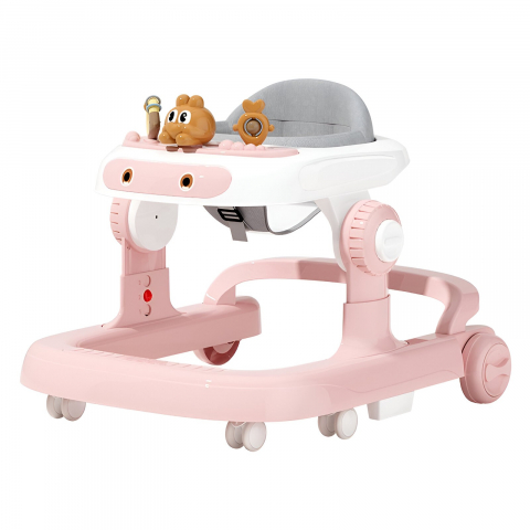 Premergatoare - premergator-multifunctional-iepuras-roz-muzica-lumini-copii