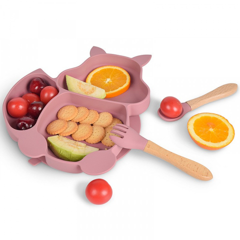 Set 10 Piese Diversificare Bebeluși, Silicon Alimentar, Roz Pudrat [7]