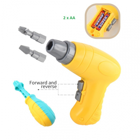 Set Constructie 4 Dinozauri cu Bormasina Electrica si Surubelnita, Cutie Depozitare [3]