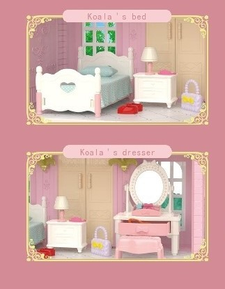 Set dormitor pentru păpuși cu mobilier complet și figurină, jucărie pentru fetițe [5]