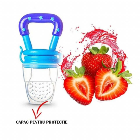 Suzetă pentru Diversificare și Dentiție – Potrivită pentru Fructe și Piure – Fără BPA – Albastru [4]