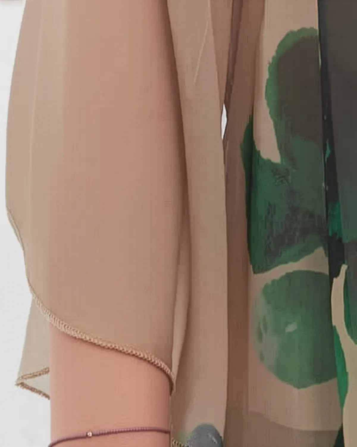 Bluză bej stil kimono cu imprimeu floral elegant [5]
