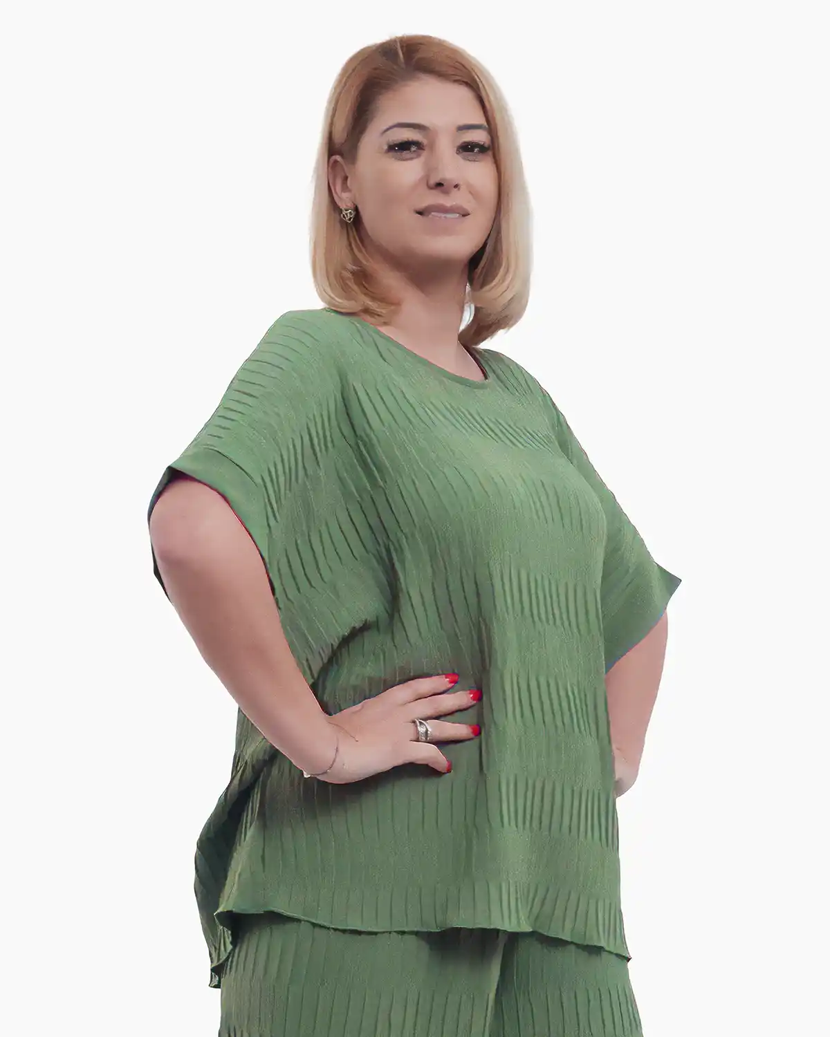 Bluza casual eleganta cu umeri cazuti, croiala lejera, vernil [2]