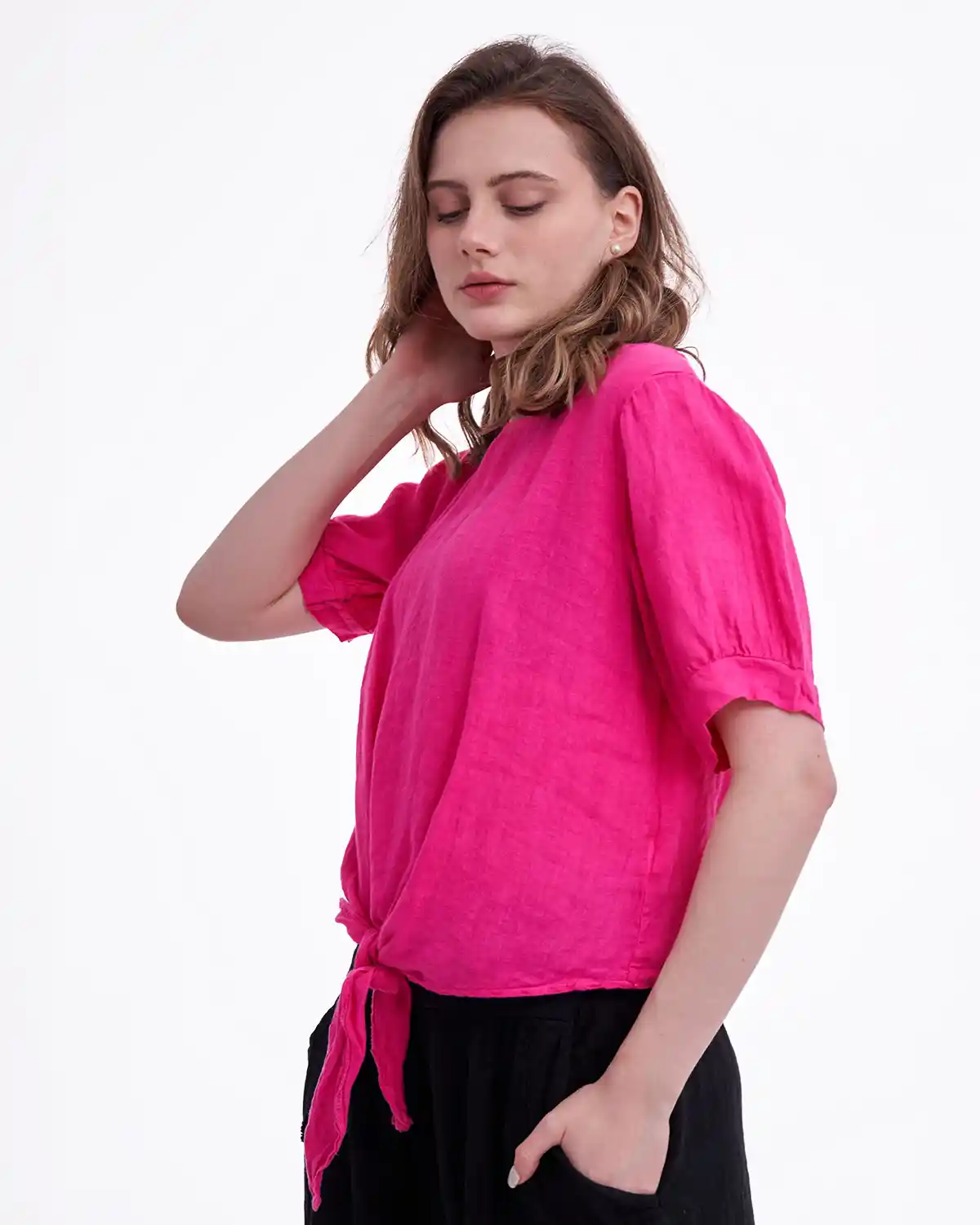 Bluza din in, fucsia [2]