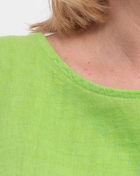 Bluza dreapta lime din in accesorizata la spate cu nasturi [3]