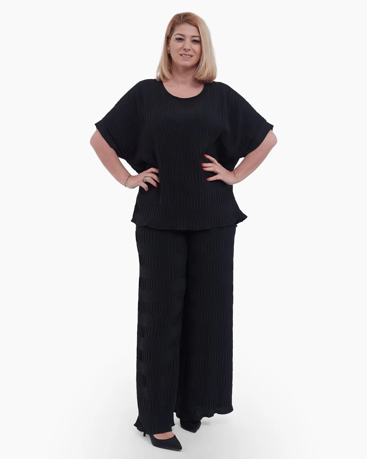Bluza eleganta casual cu umeri cazuti si croiala lejera, design modern talie unica, ideala pentru tinute versatile, negru [4]