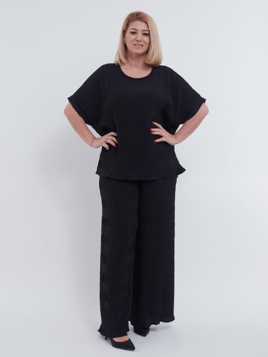Bluza eleganta casual cu umeri cazuti si croiala lejera, design modern talie unica, ideala pentru tinute versatile, negru [4]