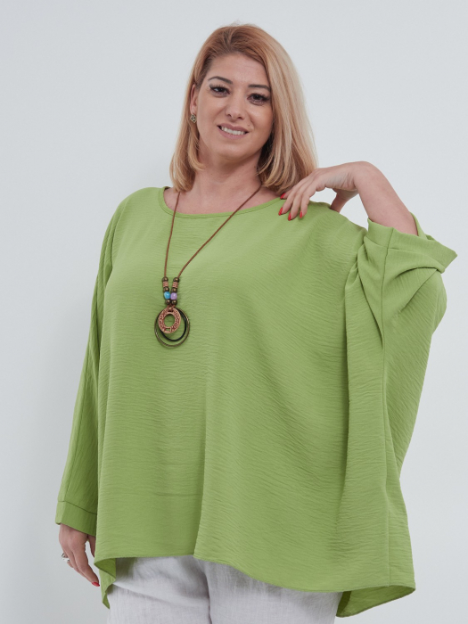 Bluza eleganta model fluture, croiala lejera si versatila, talie unica, cu pandativ inclus, maneci lungi, Vernil [1]