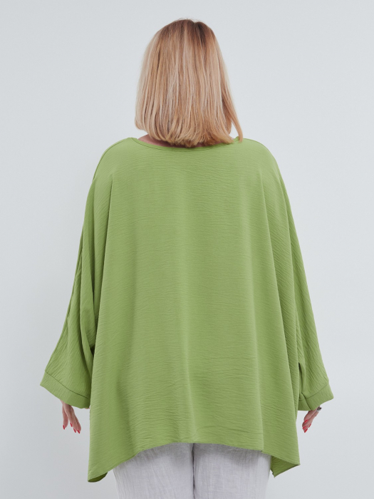 Bluza eleganta model fluture, croiala lejera si versatila, talie unica, cu pandativ inclus, maneci lungi, Vernil [4]