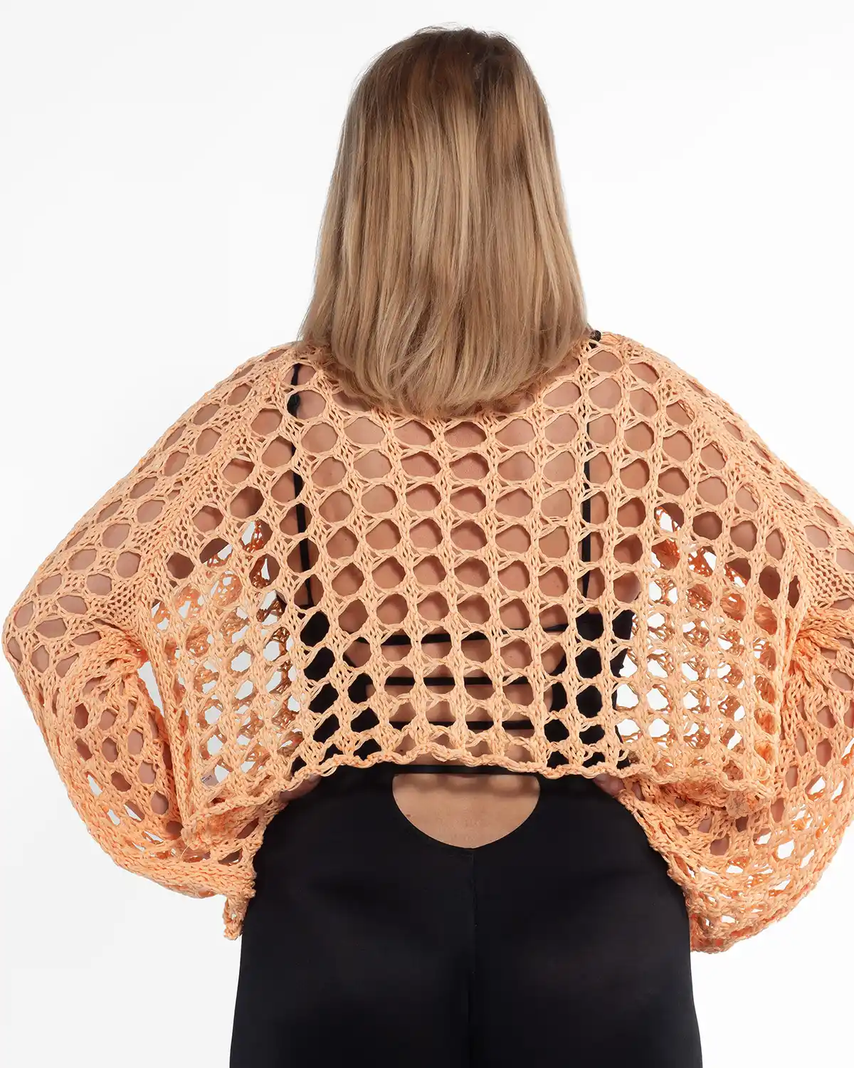 Bluză portocalie vibrantă boho cu design amplu și mâneci batwing [2]