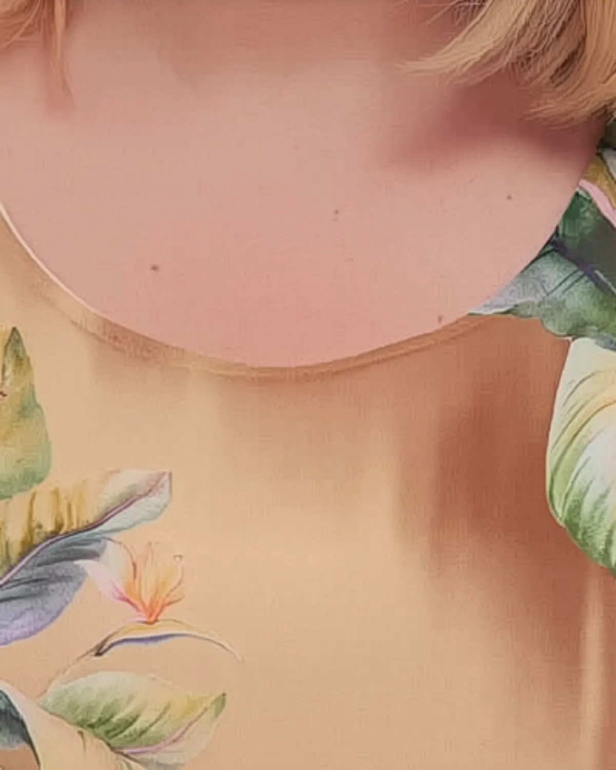 Bluză romantică maro din vâscoză cu imprimeu floral și mâneci kimono [4]