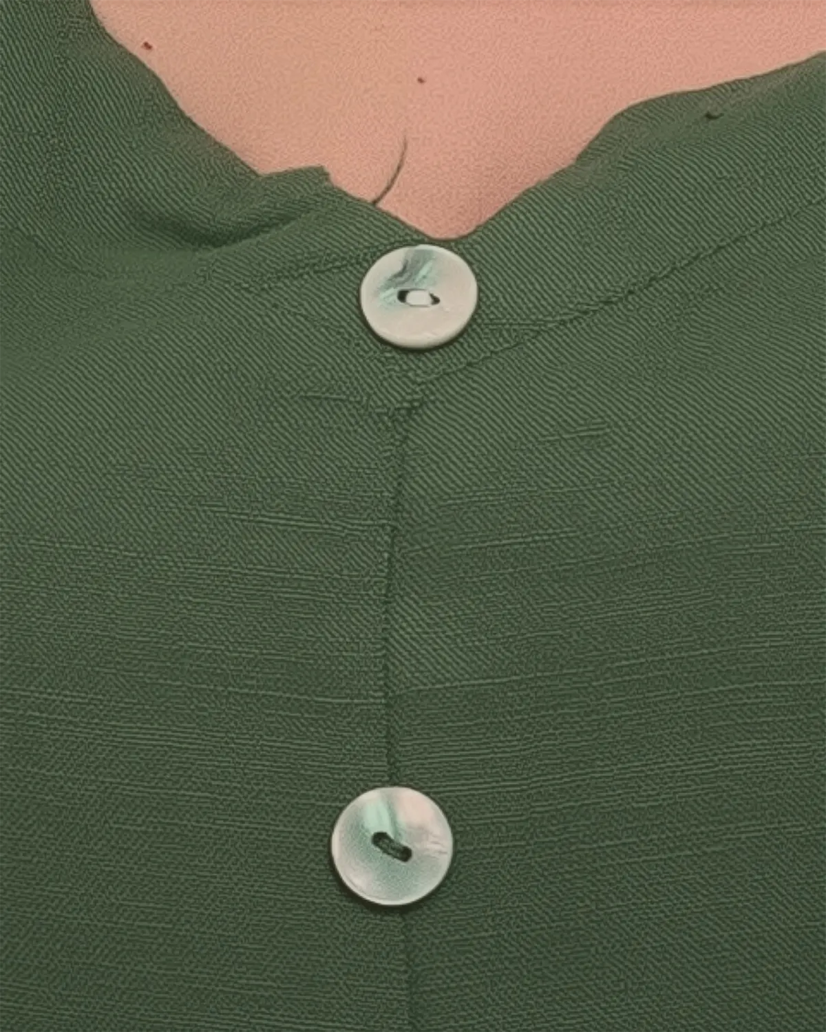 Bluza versatila verde olive din in cu croi drept [3]