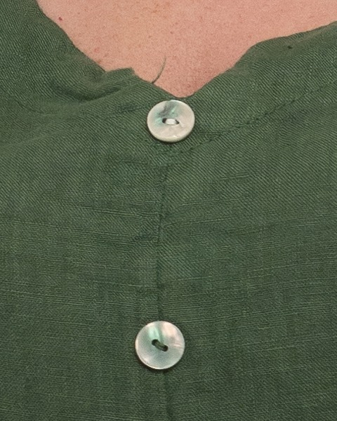 Bluza versatila verde olive din in cu croi drept [3]