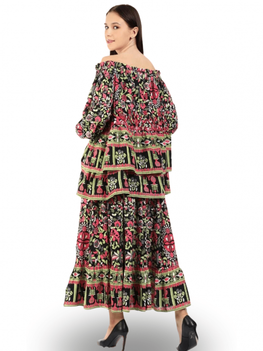Compleu indian hand made cu broderie si insertii argintii [2]