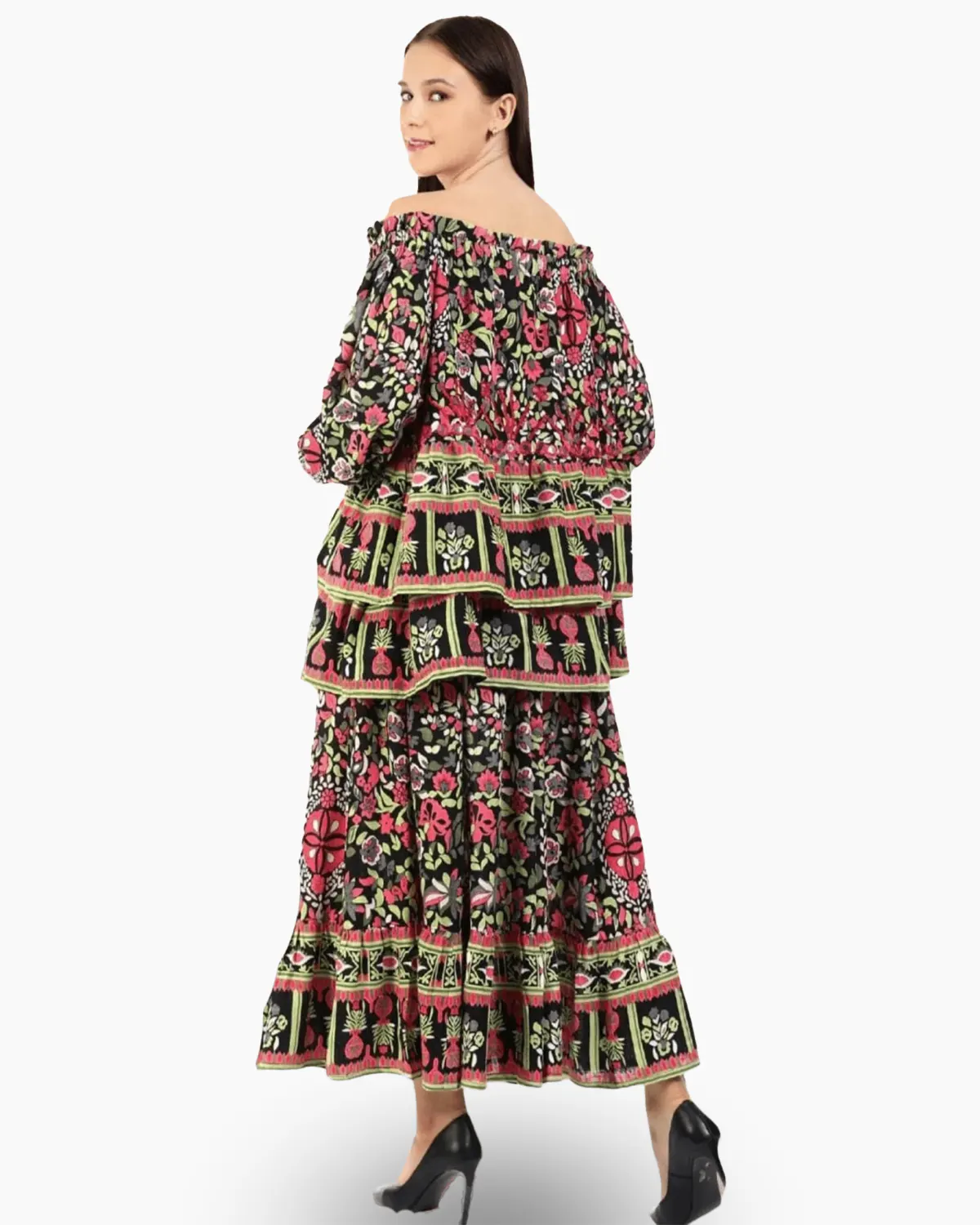 Compleu indian hand made cu broderie si insertii argintii [2]