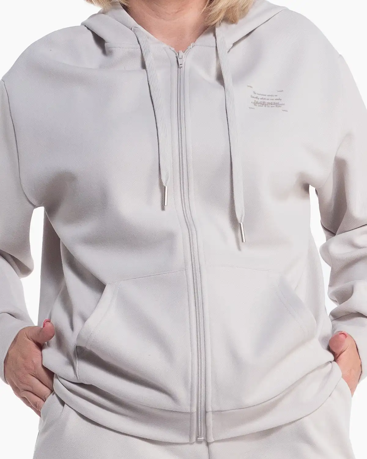 Compleu sport hanorac și pantalon casual alb din bumbac moale [4]