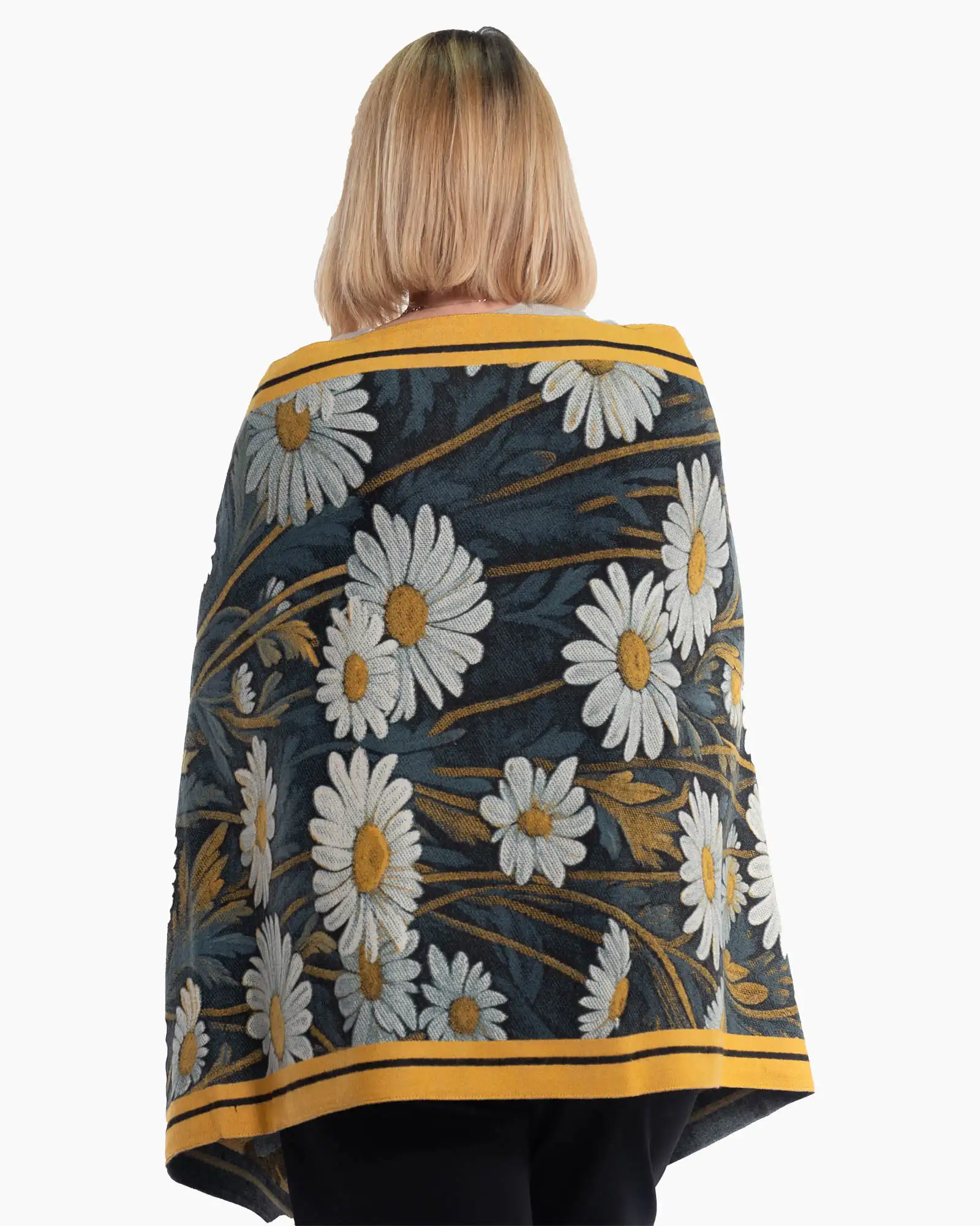 Eșarfă fluidă din lână cu imprimeu floral multicolor [2]