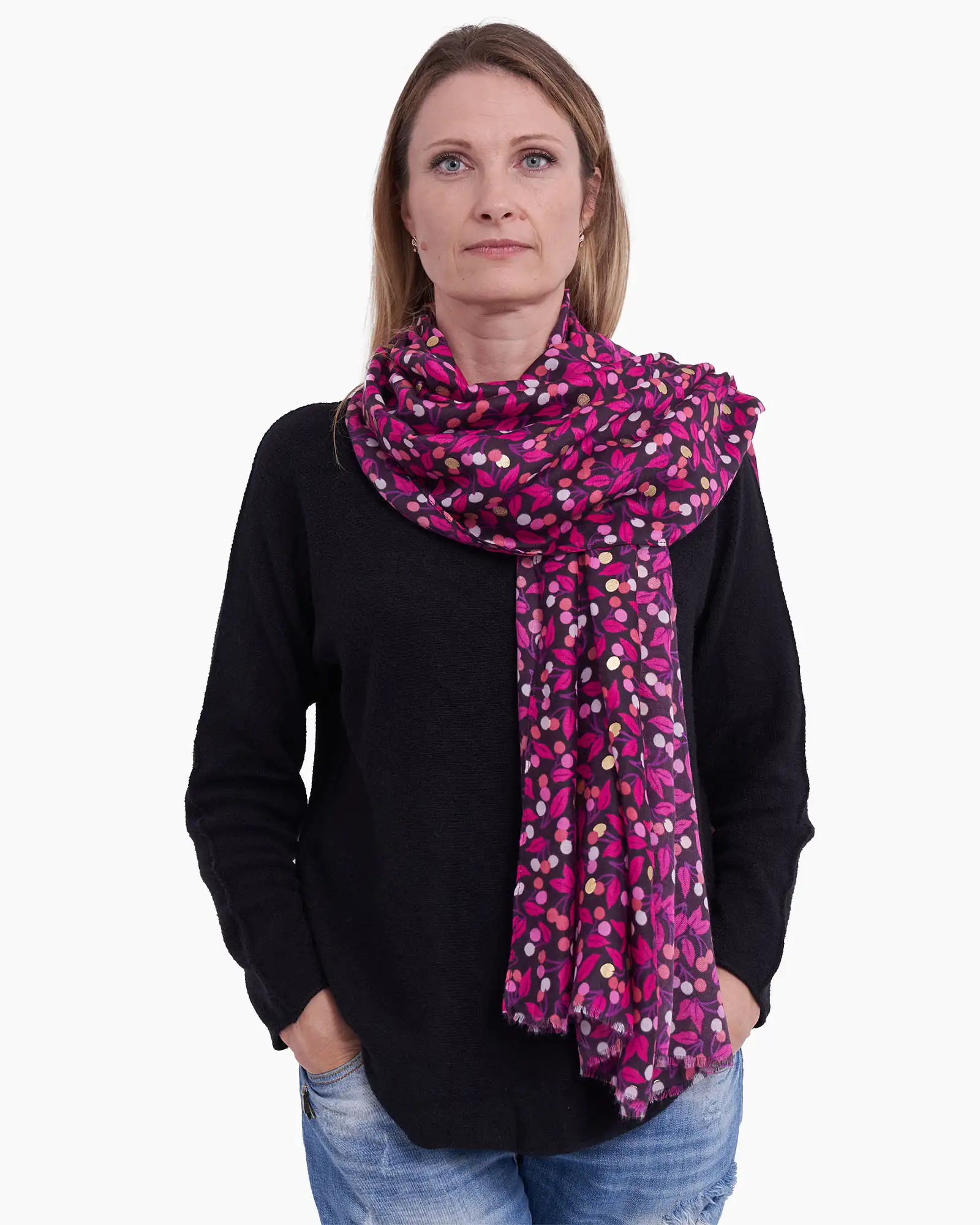 Eșarfă Magdy Fiora del Vento fucsia [2]