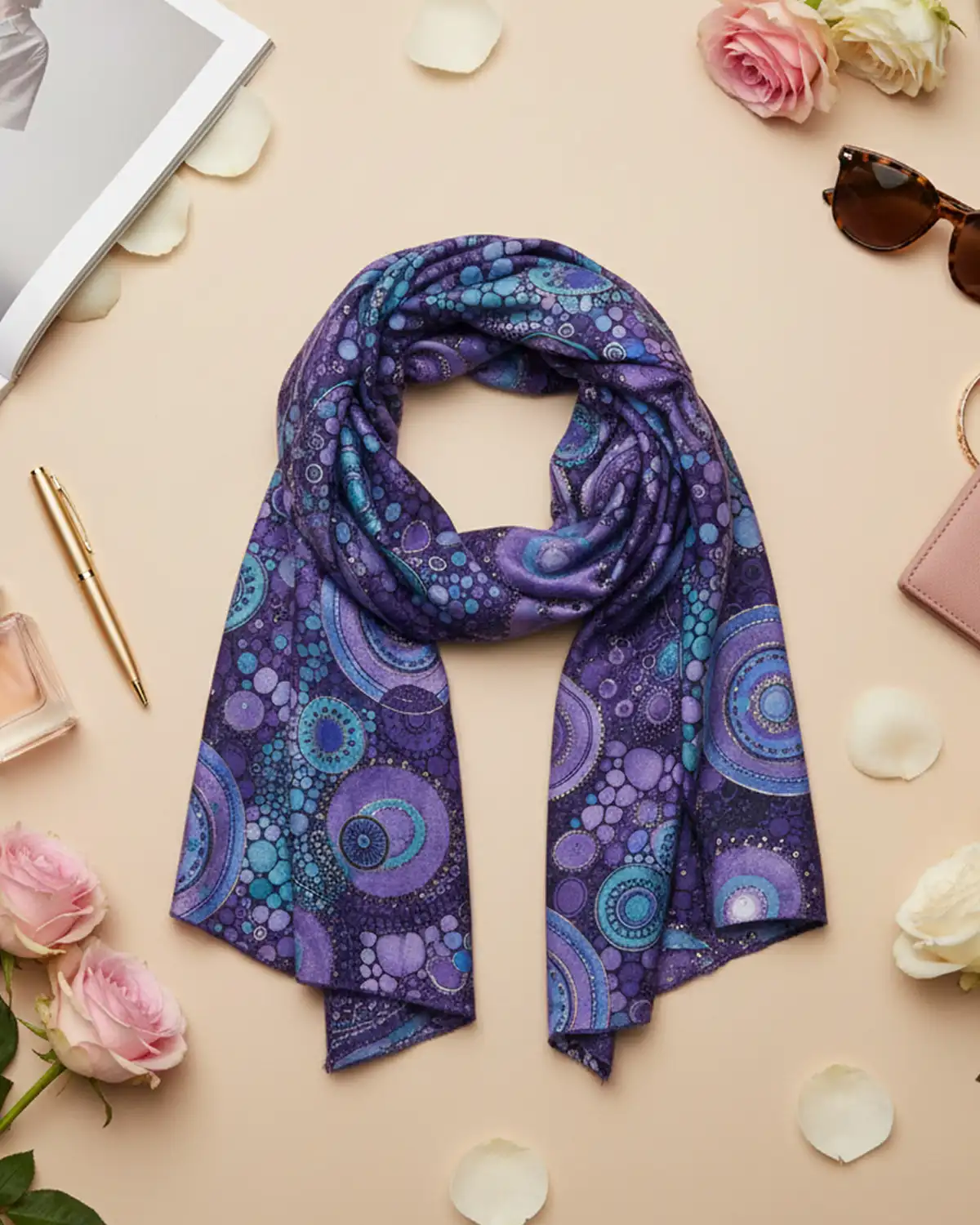 Eșarfă vâscoză Magdy Byzantium mov [1]