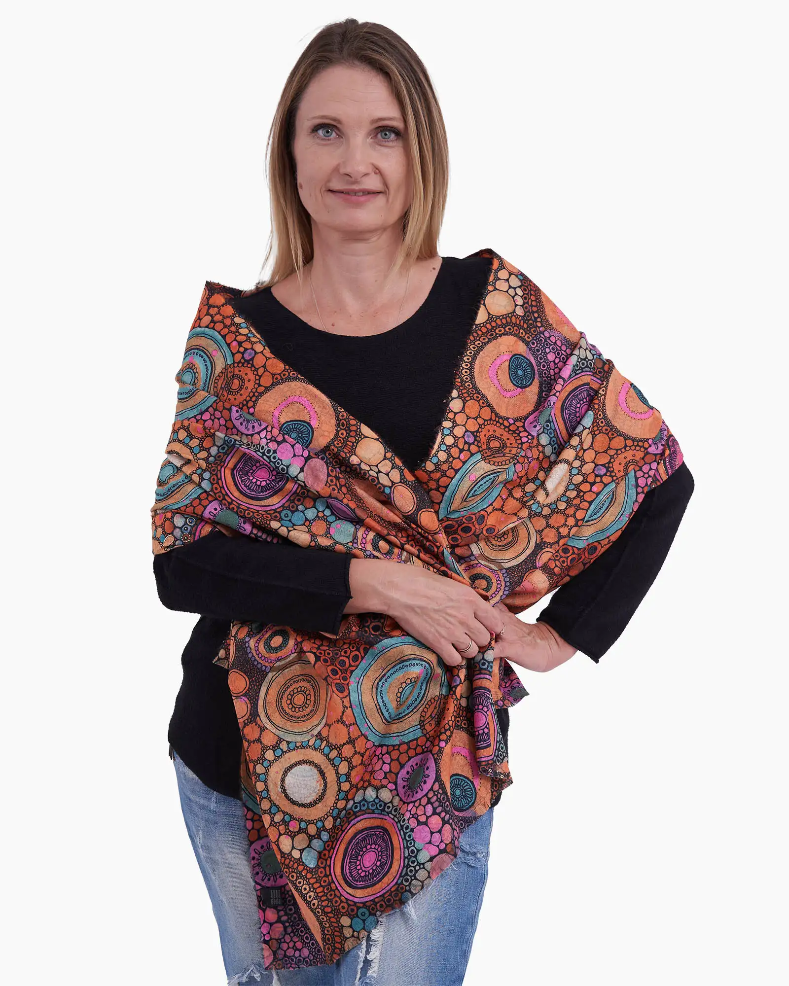 Eșarfă vascoză Magdy Byzantium portocalie [2]